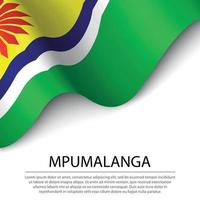 schwenkende flagge von mpumalanga ist eine provinz in südafrika auf weiß vektor