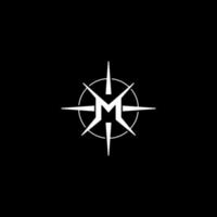 m kompass logotyp design vektor