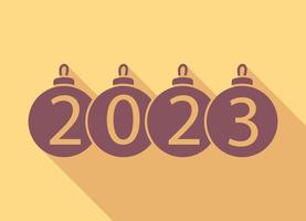 jul dekorationer med de datum av de kommande 2023 - vektor