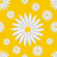 illustration vektor grafisk av vit och gul blommig mönster bakgrund