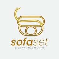 modern soffa möbel logotyp vektor