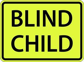 blindes Kind Zeichen auf weißem Hintergrund vektor