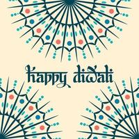 glückliche diwali dekorative indische mandala-kunstart-vektorillustration vektor