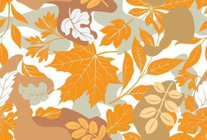 nahtloses muster der herbstblätter. Blumentapete der Saison. Herbst Blatt Natur Hintergrund. gedeihen natur herbst garten blätter ornamentale textur vektor