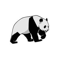 illustration av panda gående med arg ansikte vektor isolerat på en vit bakgrund