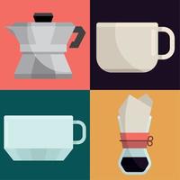 internationell kaffe dag ikoner vektor