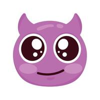 lila teufel emoji gesicht charakter vektor