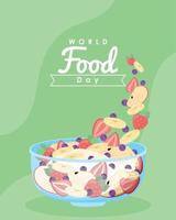 värld mat dag text kort vektor
