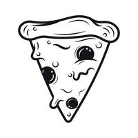 Pizza im minimalistischen Stil Tattoo vektor