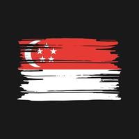 Bürste Vektor der Singapur-Flagge. Design der Nationalflagge