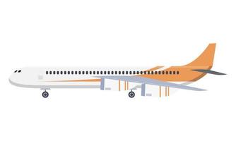 orangefarbenes Flugzeug fliegt vektor