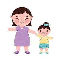 koreanische Mutter und Tochter vektor