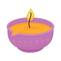 Diwali-Zeremonie lila Kerze vektor
