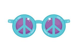hippie solglasögon med fred symboler vektor