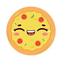 Pizza-Kawaii-Essen vektor