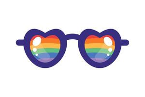 Herzbrille mit lgbtq-Flaggen vektor