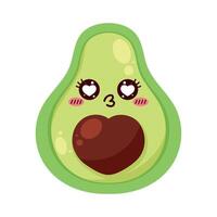 Avocado-Kawaii-Gemüse vektor