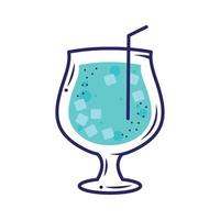 blaue tropische Cocktailschale vektor