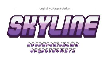 lila chrom kursive futuristische typografie vektor