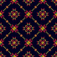 ikat etnisk sömlös mönster design. aztec tyg matta boho mandalas textil- dekor tapet. stam- inföding motiv blomma traditionell broderi vektor illustrerade bakgrund