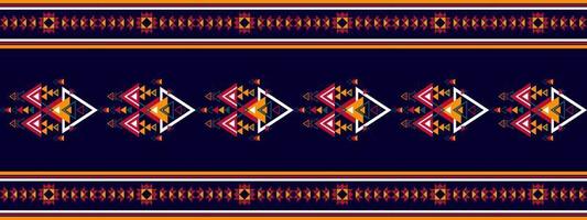 ikat ethnisches nahtloses musterdesign. aztekischer stoffteppich boho mandalas textildekor tapete. Stammes-native Motiv Blume traditioneller Stickerei-Vektor illustrierter Hintergrund vektor