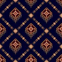 ikat etnisk sömlös mönster design. aztec tyg matta boho mandalas textil- dekor tapet. stam- inföding motiv blomma traditionell broderi vektor illustrerade bakgrund