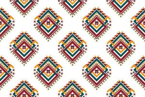 ikat ethnisches nahtloses musterdesign. aztekischer stoffteppich boho mandalas textildekor tapete. Stammes-native Motiv Blume traditioneller Stickerei-Vektor illustrierter Hintergrund vektor