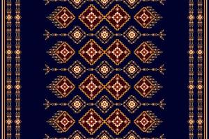 ikat ethnisches nahtloses musterdesign. aztekischer stoffteppich boho mandalas textildekor tapete. Stammes-native Motiv Blume traditioneller Stickerei-Vektor illustrierter Hintergrund vektor