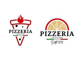 Design-Logo im Vintage-Stil des italienischen Pizza-Restaurants vektor