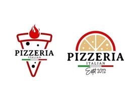 italiensk pizza restaurang årgång stil design logotyp vektor