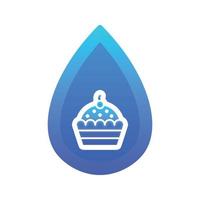 Cupcake-Wasser-Logo-Gradienten-Design-Vorlage-Icon-Element vektor