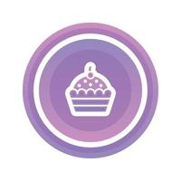 Cupcake-Münze-Logo-Gradienten-Design-Vorlage-Icon-Element vektor