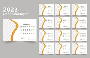 skrivbord kalender 2023 mall design vektor