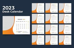 skrivbord kalender 2023 mall design vektor