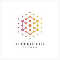 abstrakt sexhörning teknologi logotyp för företag vektor