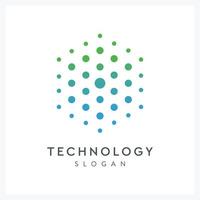abstraktes Hexagon-Technologie-Punktlogo für Industrie und Unternehmen vektor