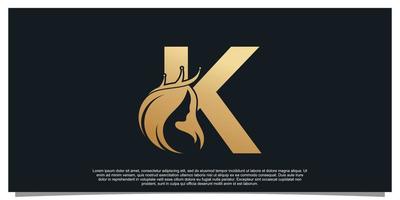 monogram logotyp design första brev k för företag med kvinnor skönhet begrepp premie vektor