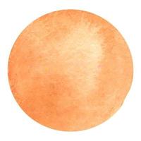 runde aquarellhintergründe in orange farbe. Platz für Text. Exemplar. aquarellflecken, orangefarbene palette. rundes Farbelement vektor