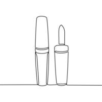 fortlaufende Linienzeichnung von Kosmetika vektor