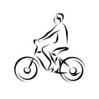 linje teckning av cykling vektor