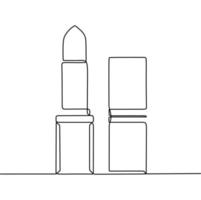 fortlaufende Linienzeichnung von Kosmetika vektor