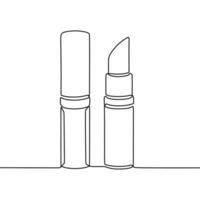 fortlaufende Linienzeichnung von Kosmetika vektor