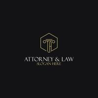 ta-Monogramm-Initialen-Design für Rechts-, Anwalts-, Anwalts- und Anwaltskanzleilogo vektor