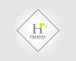 de brev h logotyp design med en kombination av grön kvadrater är lämplig för din företag varumärke. vektor