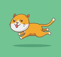 süße springende katze. Tier isoliert Cartoon flachen Stil Aufkleber Webdesign Symbol Illustration Premium-Vektor-Logo-Maskottchen vektor