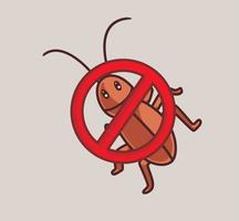 Anti Kakerlake. isolierte karikaturtiernaturillustration. flacher Stil geeignet für Aufkleber-Icon-Design Premium-Logo-Vektor. Maskottchen Charakter vektor