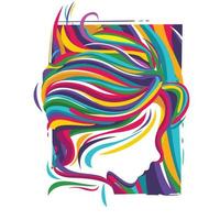 skön färgrik kvinna vektor abstrakt illustration