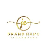 första jc skönhet monogram och elegant logotyp design, handstil logotyp av första signatur, bröllop, mode, blommig och botanisk med kreativ mall. vektor
