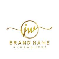 första jw skönhet monogram och elegant logotyp design, handstil logotyp av första signatur, bröllop, mode, blommig och botanisk med kreativ mall. vektor
