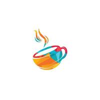 kopp av kaffe vektor logotyp design. kaffe affär logotyp.